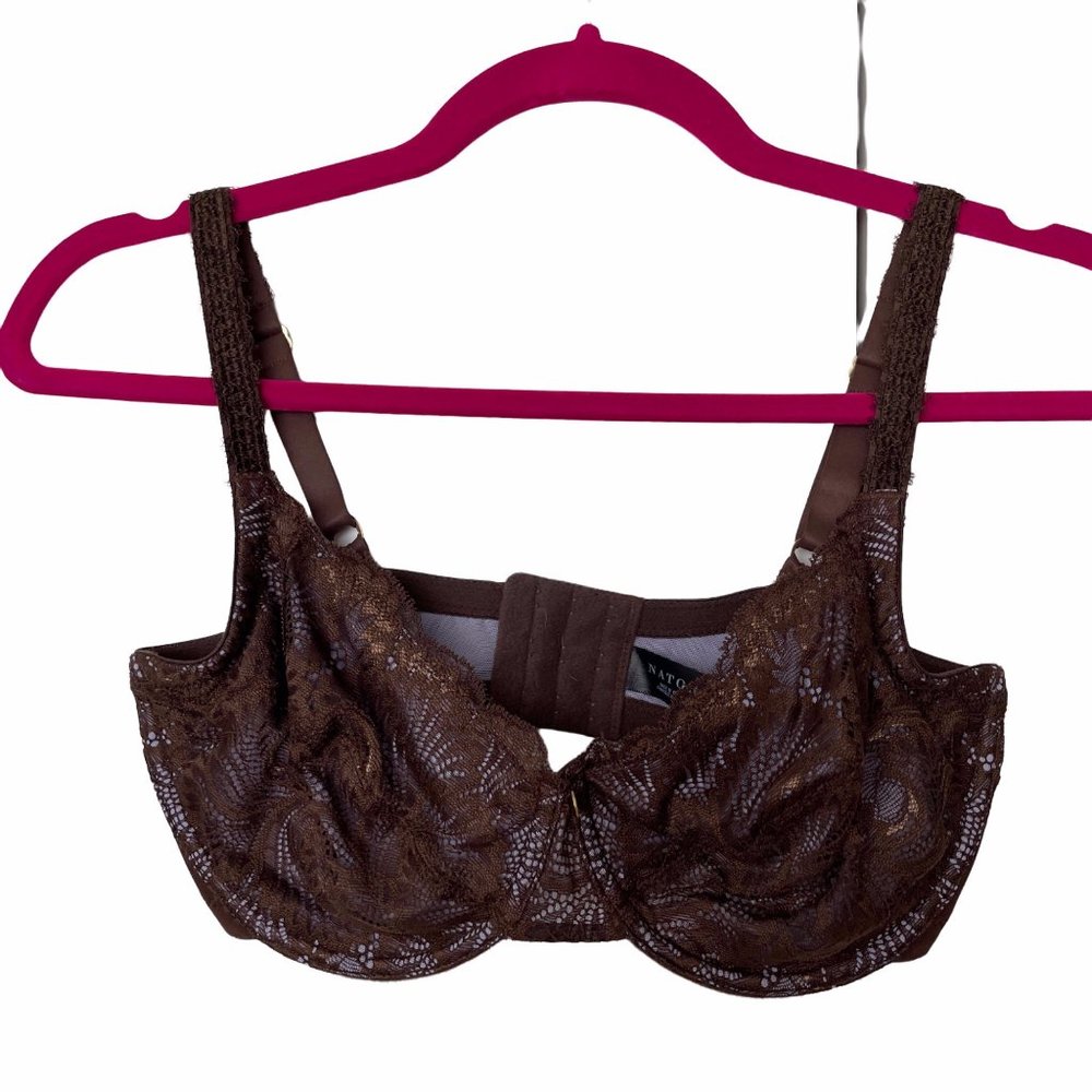 Natori Women's Brown Lace Bra Size 34DDD
